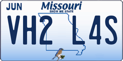 MO license plate VH2L4S