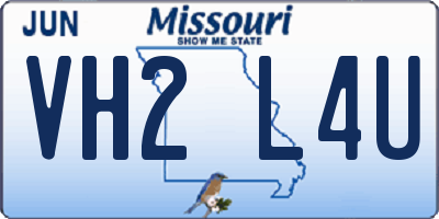 MO license plate VH2L4U