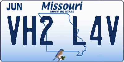 MO license plate VH2L4V