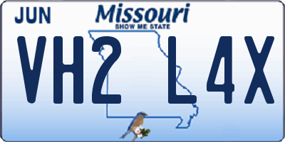 MO license plate VH2L4X