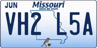 MO license plate VH2L5A