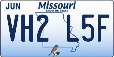 MO license plate VH2L5F
