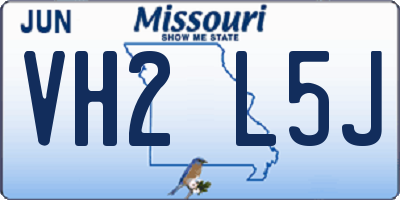 MO license plate VH2L5J