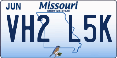 MO license plate VH2L5K