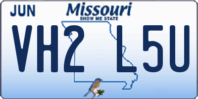 MO license plate VH2L5U