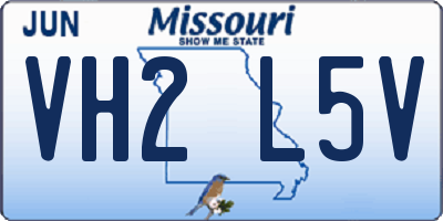 MO license plate VH2L5V