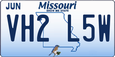 MO license plate VH2L5W