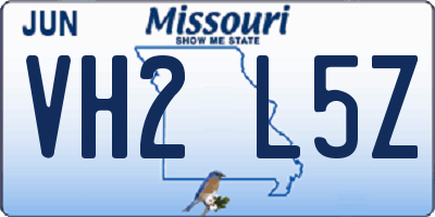 MO license plate VH2L5Z