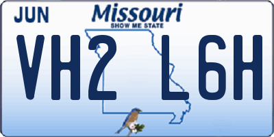 MO license plate VH2L6H