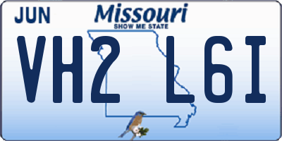 MO license plate VH2L6I