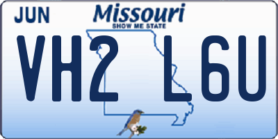 MO license plate VH2L6U