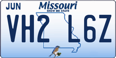 MO license plate VH2L6Z