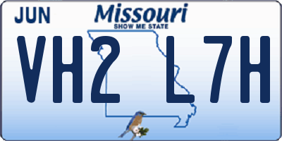 MO license plate VH2L7H
