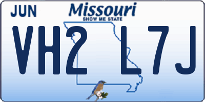 MO license plate VH2L7J