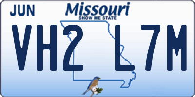 MO license plate VH2L7M