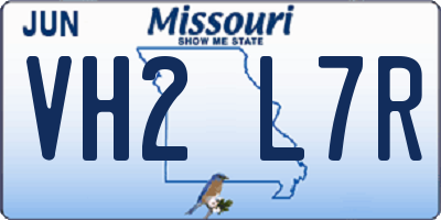 MO license plate VH2L7R
