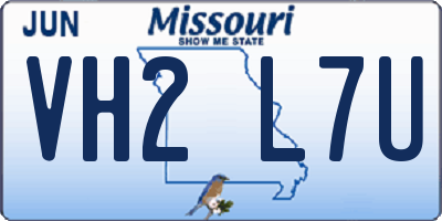 MO license plate VH2L7U