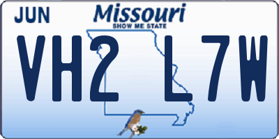 MO license plate VH2L7W