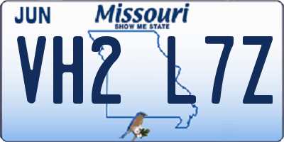 MO license plate VH2L7Z