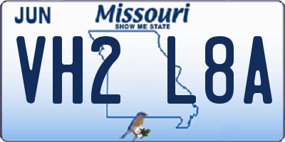 MO license plate VH2L8A
