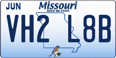 MO license plate VH2L8B