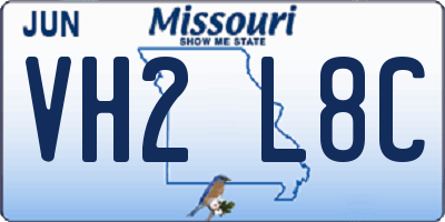 MO license plate VH2L8C