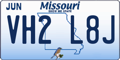 MO license plate VH2L8J