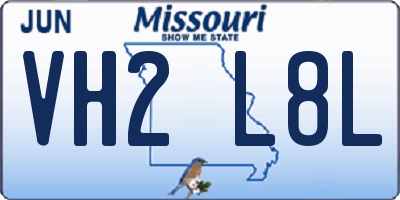 MO license plate VH2L8L
