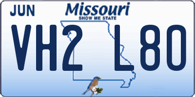 MO license plate VH2L8O