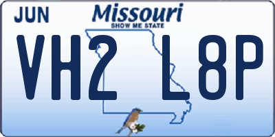 MO license plate VH2L8P