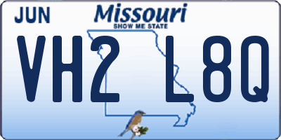 MO license plate VH2L8Q