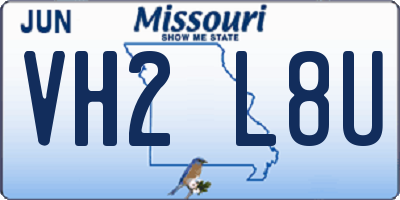 MO license plate VH2L8U