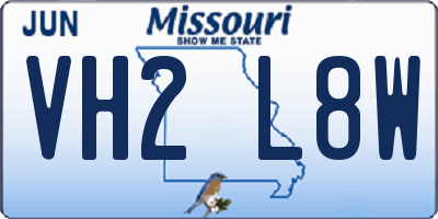 MO license plate VH2L8W
