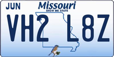 MO license plate VH2L8Z