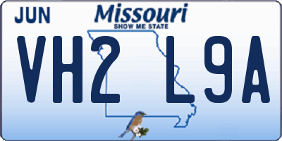MO license plate VH2L9A