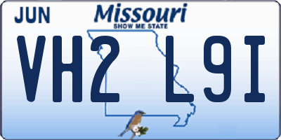 MO license plate VH2L9I