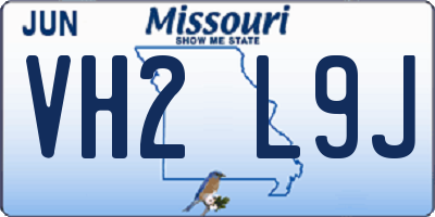 MO license plate VH2L9J