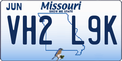 MO license plate VH2L9K