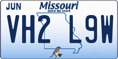 MO license plate VH2L9W