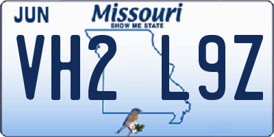 MO license plate VH2L9Z