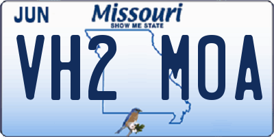 MO license plate VH2M0A
