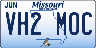 MO license plate VH2M0C
