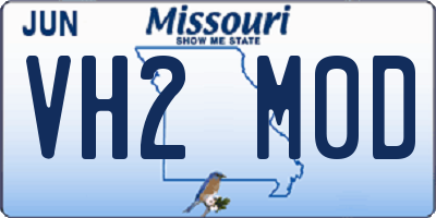 MO license plate VH2M0D