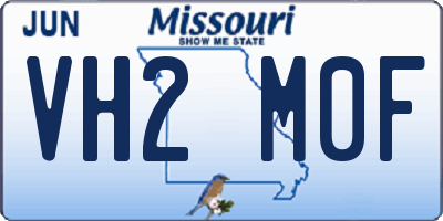 MO license plate VH2M0F