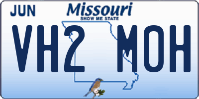 MO license plate VH2M0H