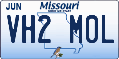 MO license plate VH2M0L
