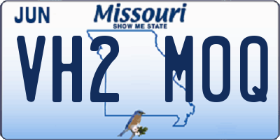 MO license plate VH2M0Q