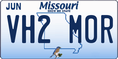 MO license plate VH2M0R