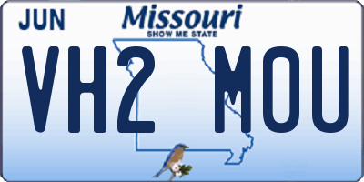 MO license plate VH2M0U