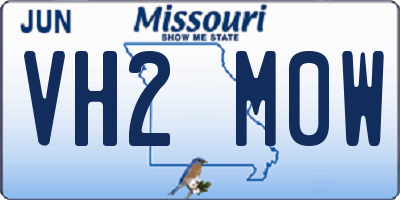 MO license plate VH2M0W